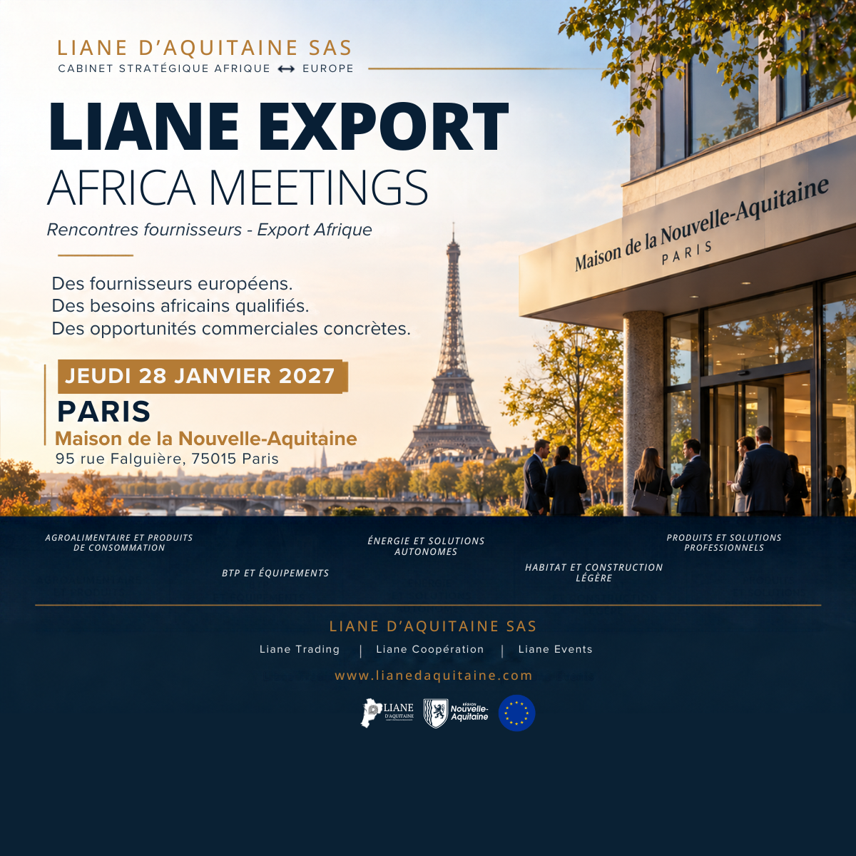Liane Export Africa Meetings — 28 janvier 2027 à Paris